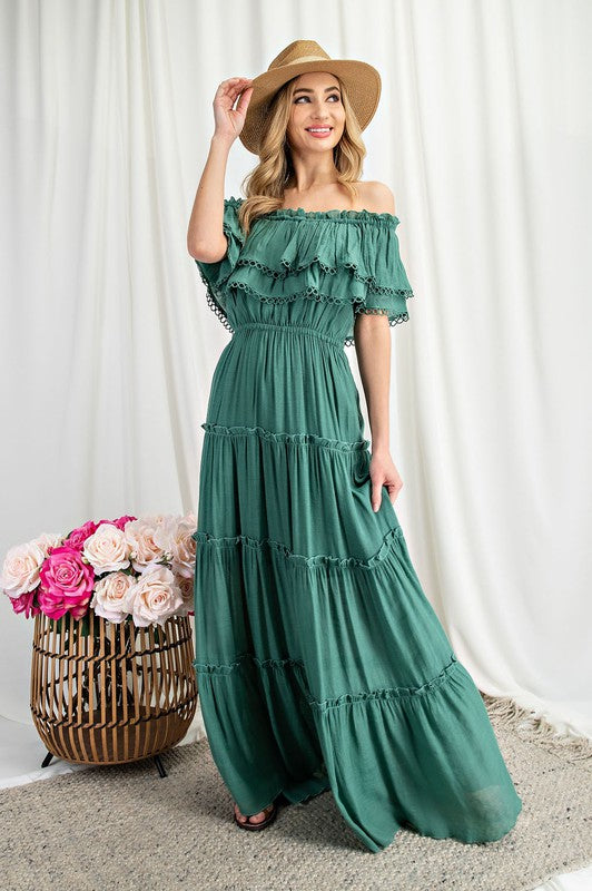 Marissa Off The Shoulder Maxi Dress | Sage