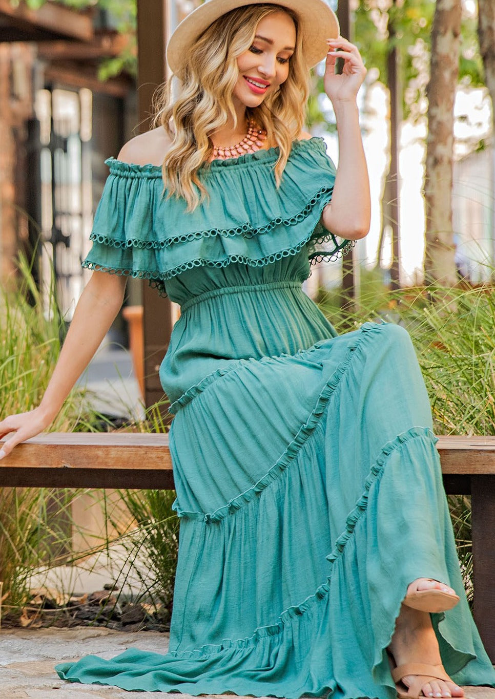 Marissa Off The Shoulder Maxi Dress | Sage