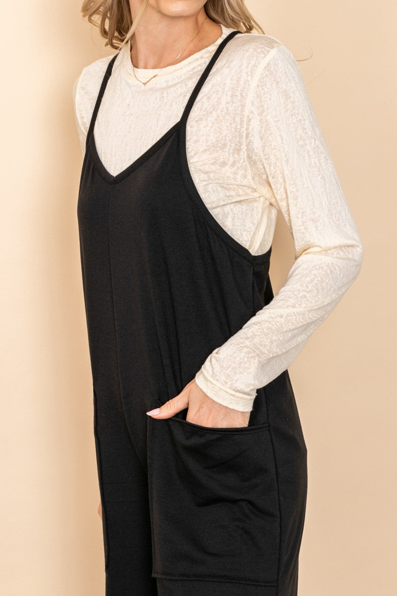 Shawnna French Terry Jumpsuit | Black