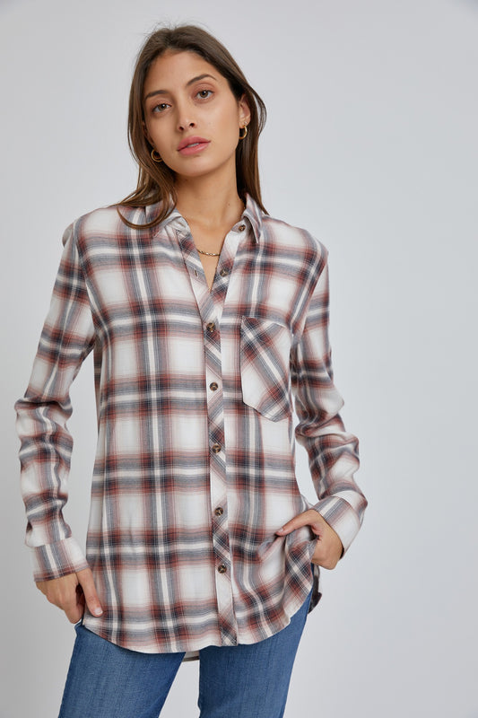 Classic Denim Orange Flannel