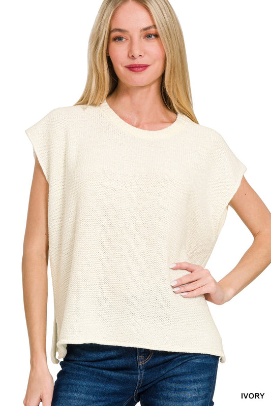 Vera Oversized Sweater Vest | Ivory