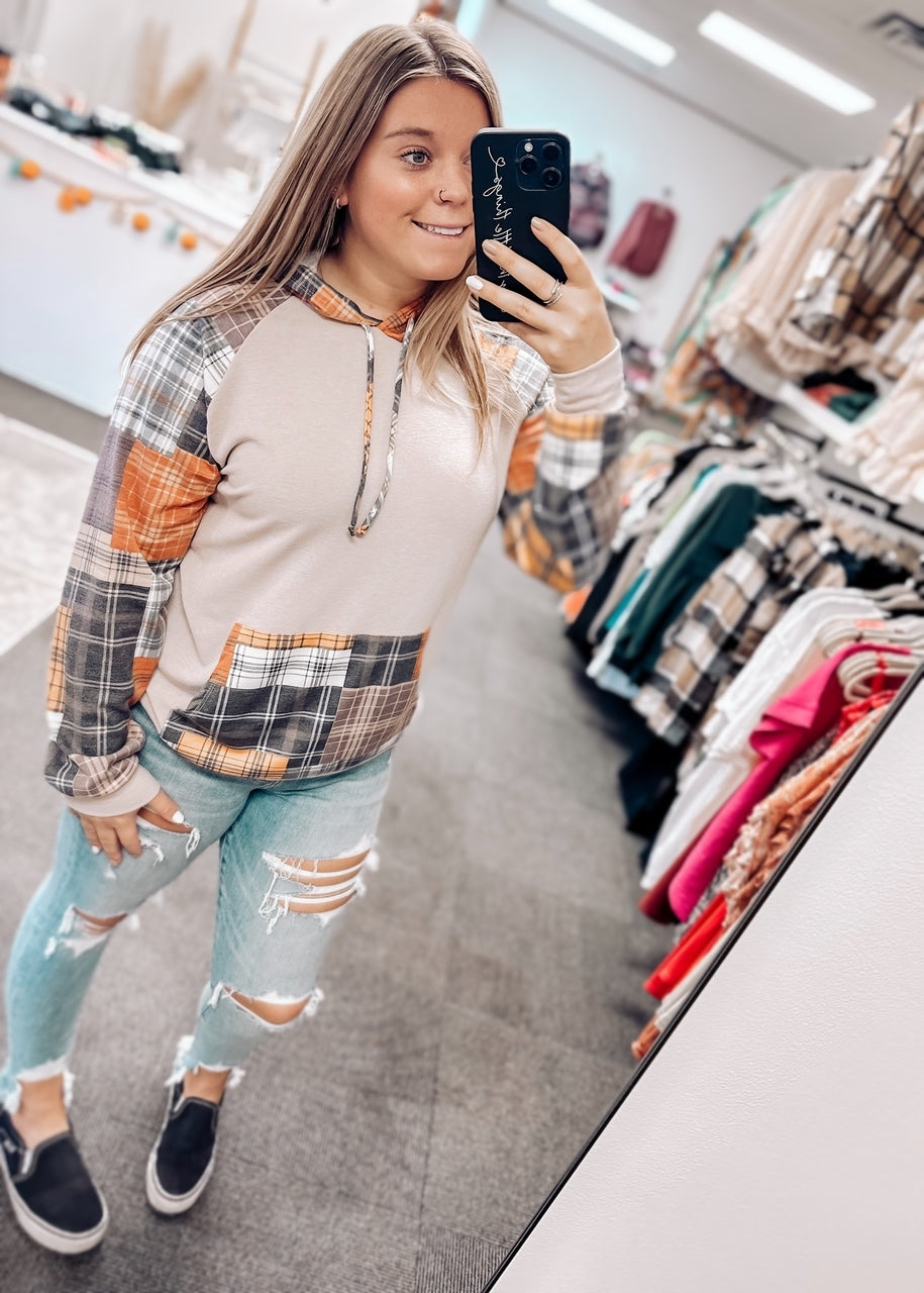 Harvest Patch Hoodie | Taupe