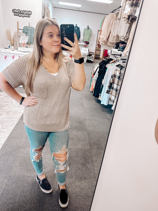 Ryann Sweater Top | Cappuccino