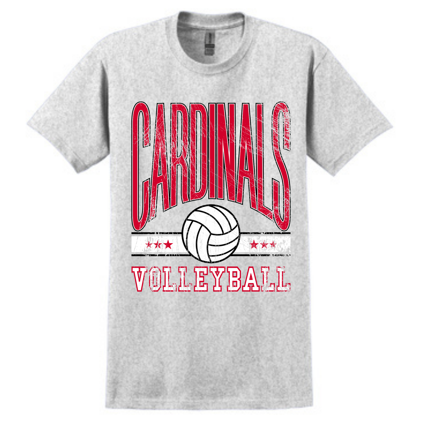 Cardinals Volleyball Retro Graphic Tee | Grey
