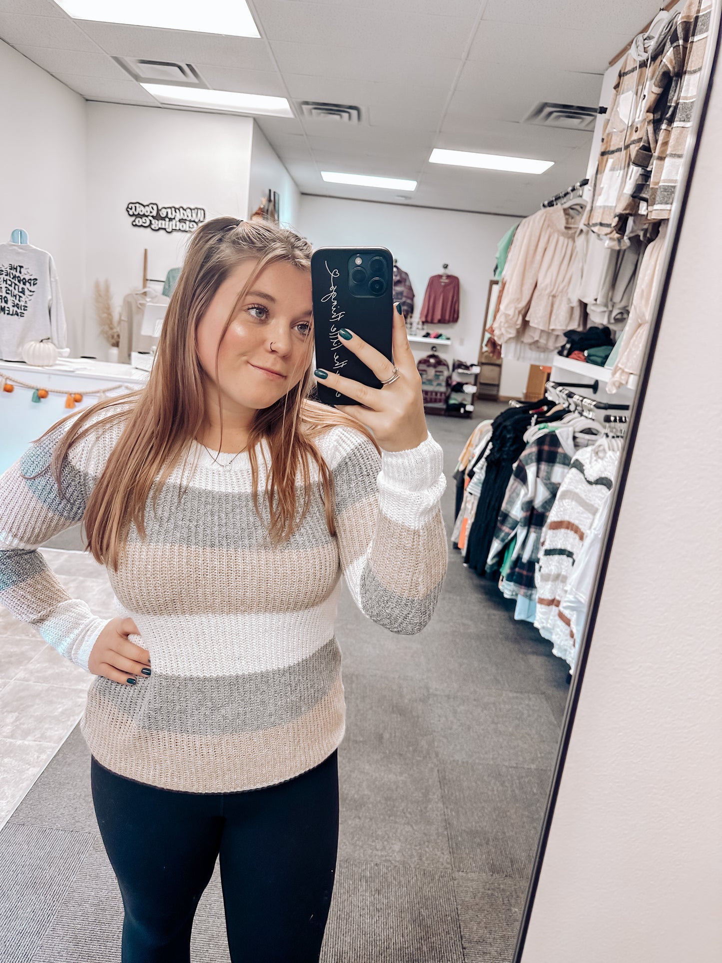 Jolie Colorblock Sweater | Grey/Taupe