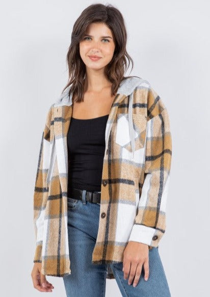 Mikkel Hooded Shacket | Brown