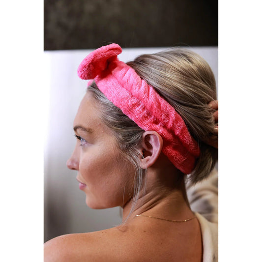 Soft Yoga Fleece Makeup Headband | Hot Pink