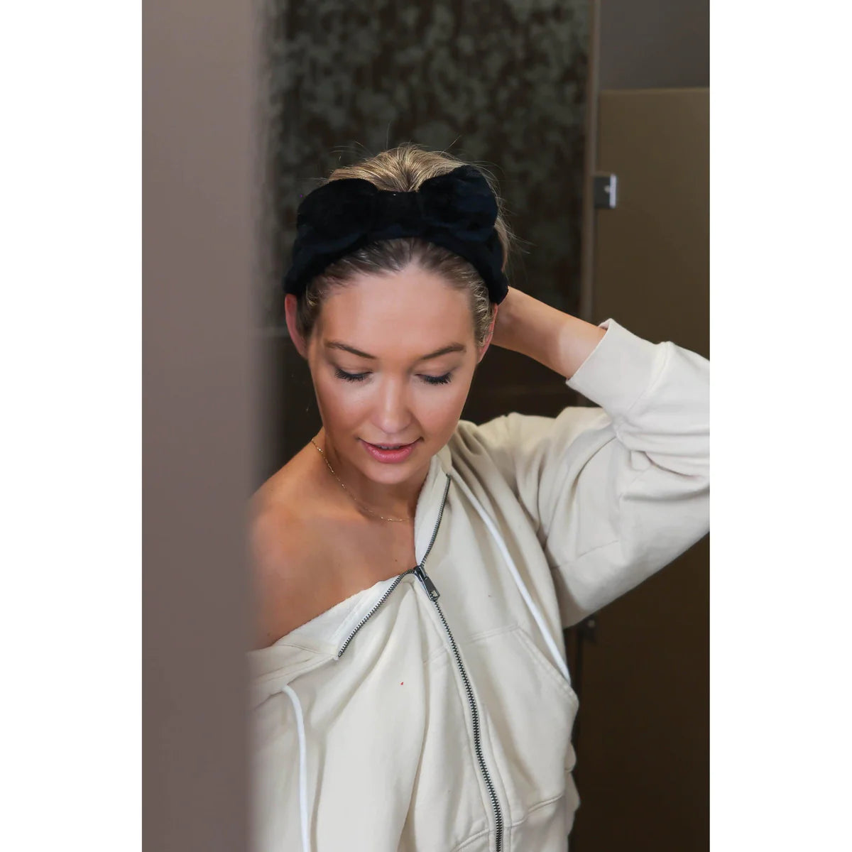 Soft Yoga Fleece Makeup Headband | Black