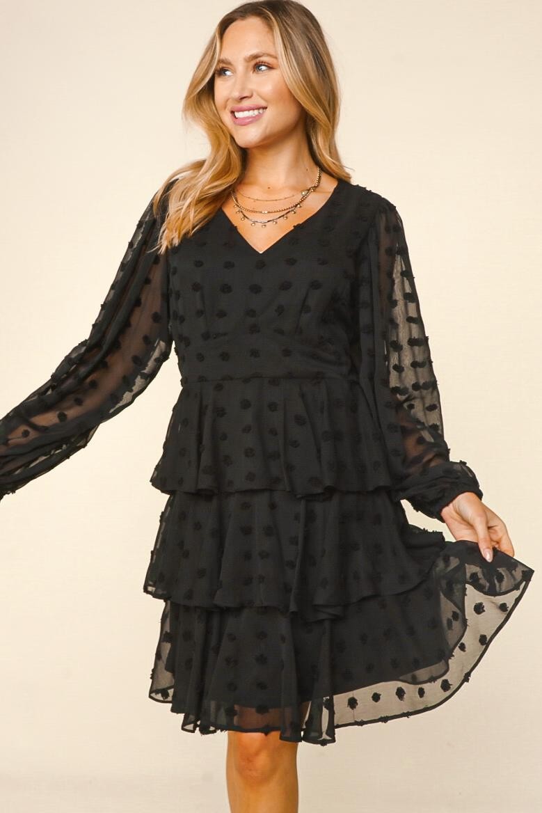 Averie Swiss Dot Mini Dress | Black