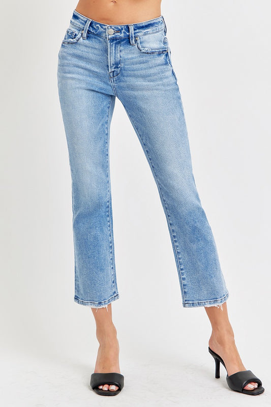 Billie Risen Low Rise Crop Slim Straight Jeans (Tummy Control)