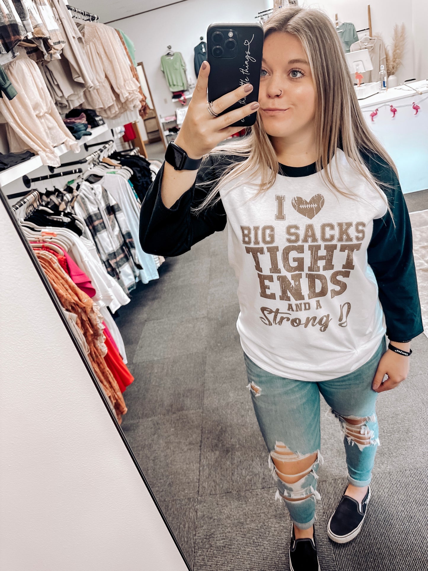 I Love Big Sacks, Tight Ends, And A Strong D Graphic Tee