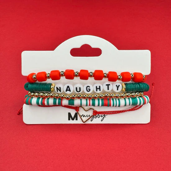 Stackable Christmas Bracelets | Naughty