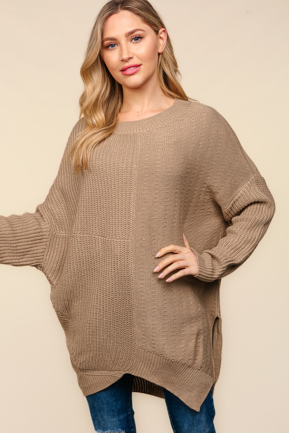 Colsen Asymmetric Sweater | Taupe