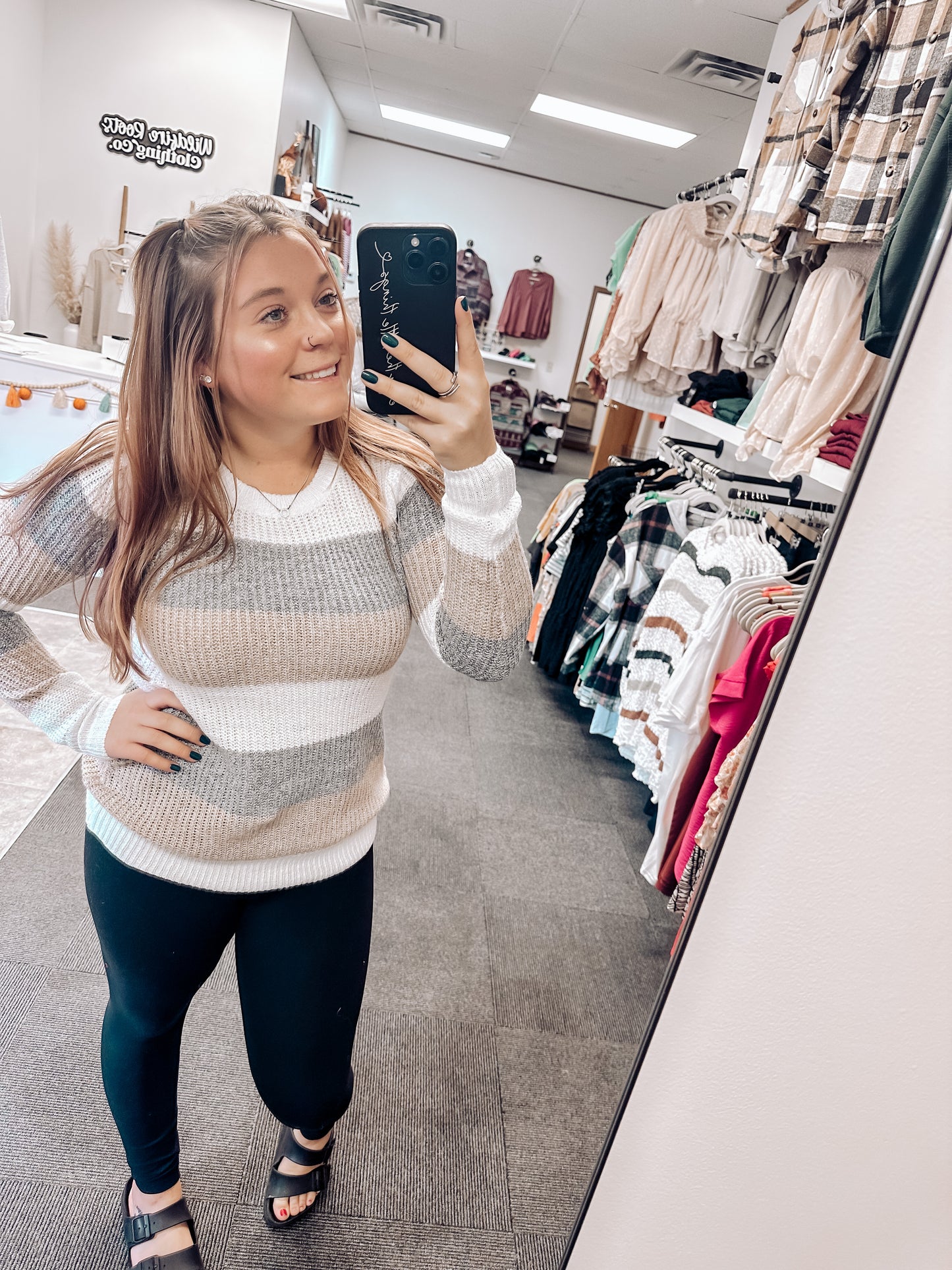 Jolie Colorblock Sweater | Grey/Taupe