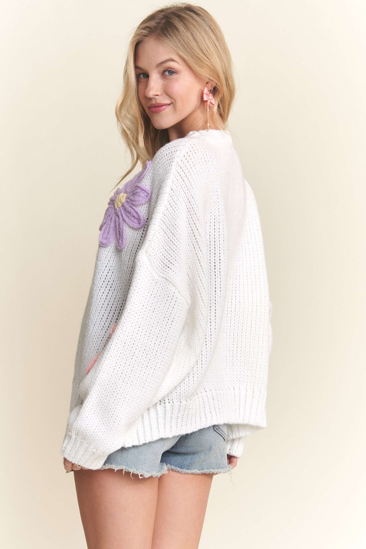 Daisy Knit Sweater | Ivory