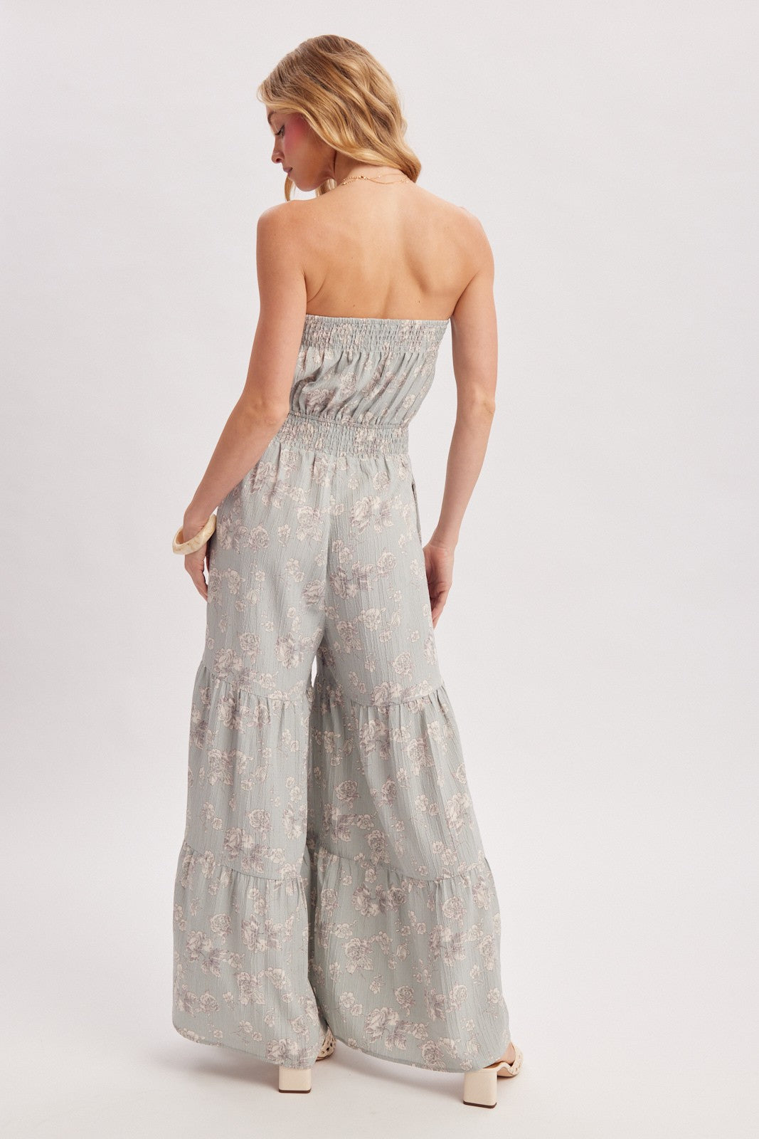 Daphne Smocked Floral Jumpsuit | Mint