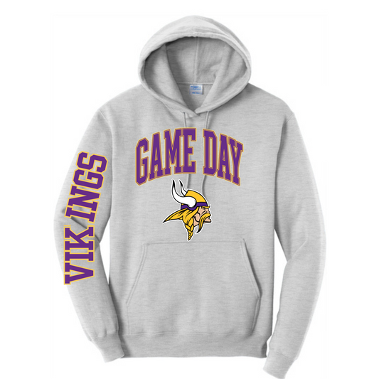 Game Day Vikings Hoodie | Ash Grey