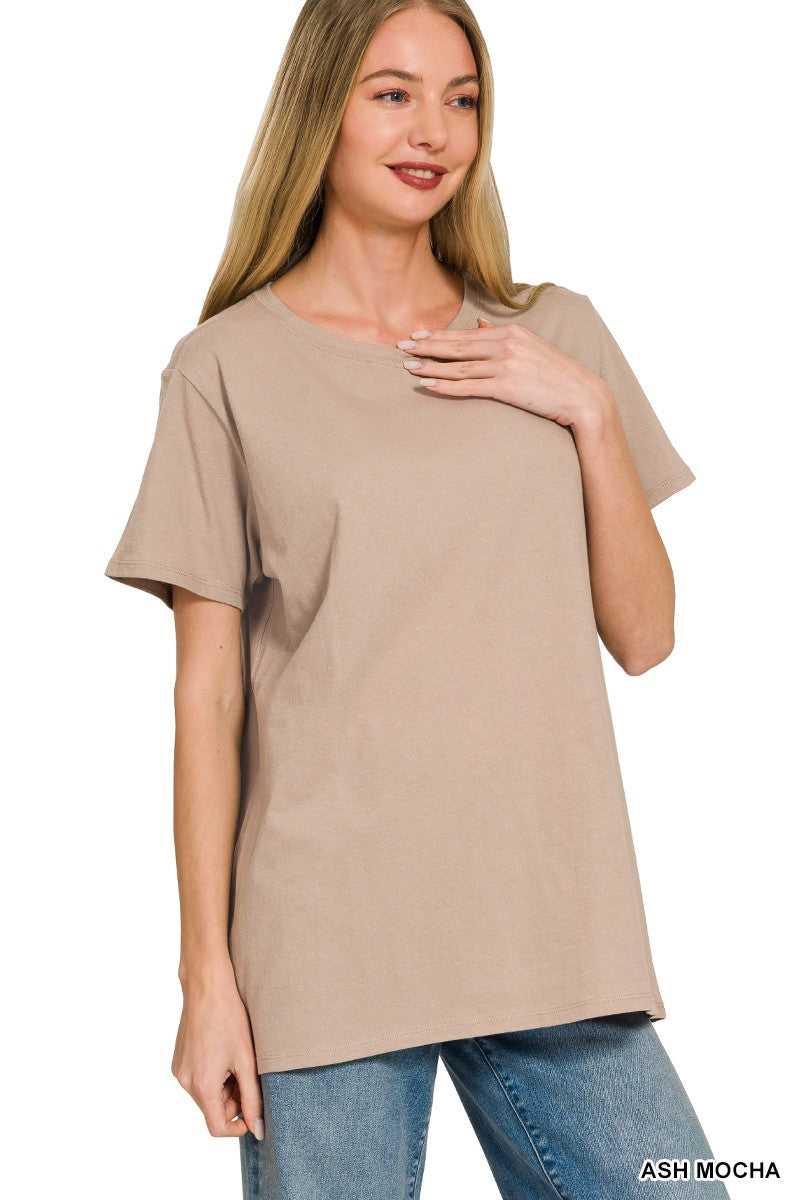 Grace Cotton Boyfriend Tee | Ash Mocha