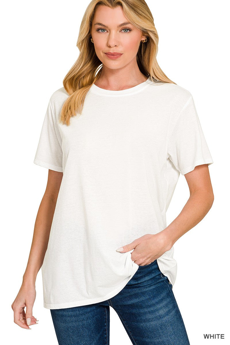 Grace Cotton Boyfriend Tee | White