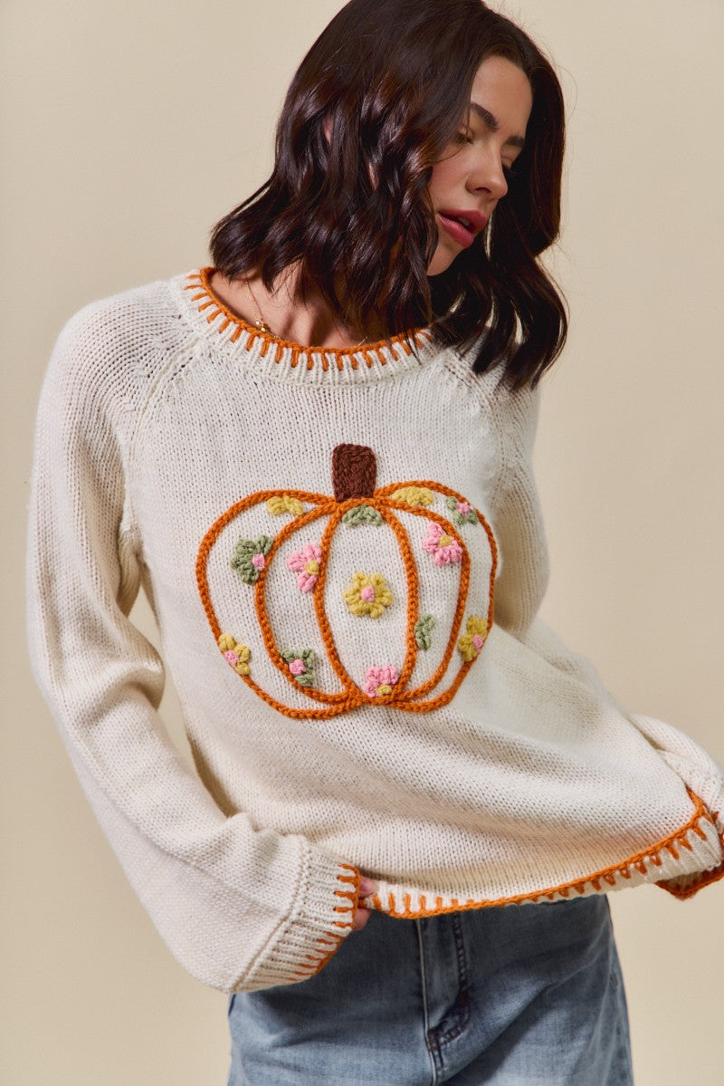 Hey There Pumpkin Sweater Ivory – Wildfire Roots Clothing Co