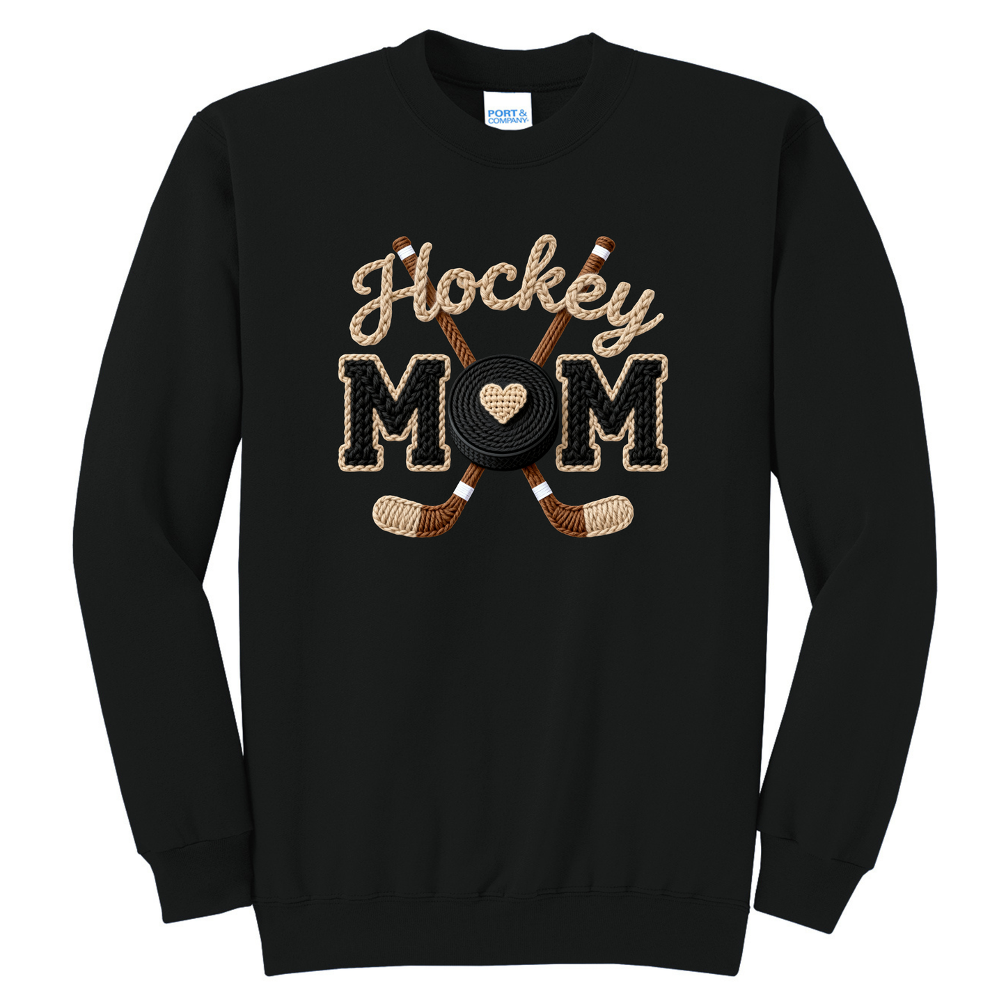 Hockey Mom Faux Knit Sweatshirt