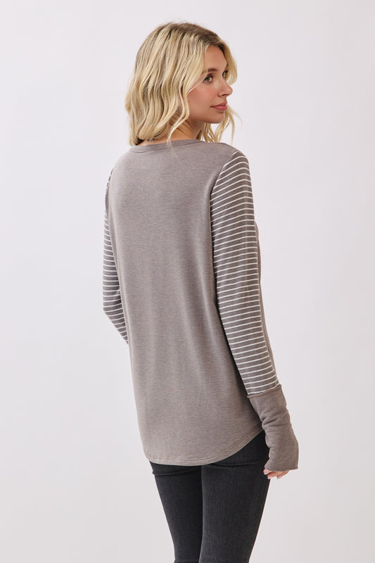 Jodi Stripe Contrast Pullover | Acorn