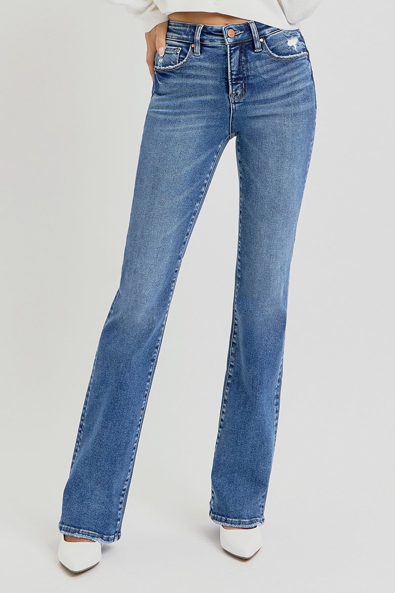 Kaden Risen Tummy Control High Rise Straight Jeans