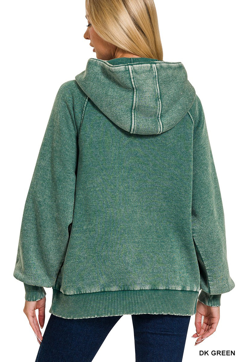 Kennedy Acid Wash 1/4 Zip | Green