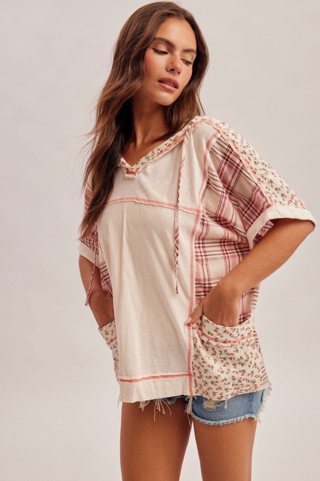 Lacie Floral and Plaid Pullover