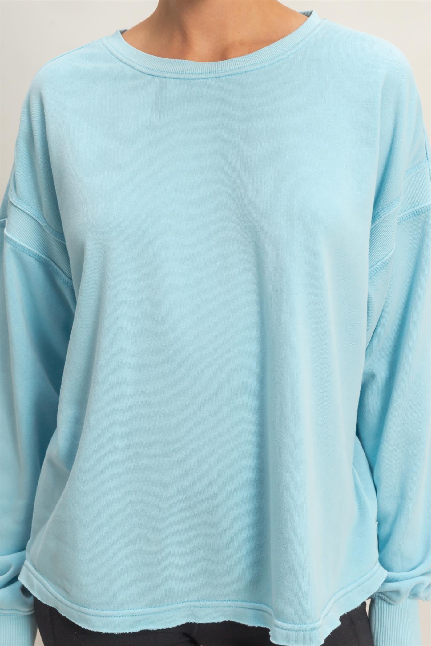 Layla Oversized Open Back Sweatshirt | Blue