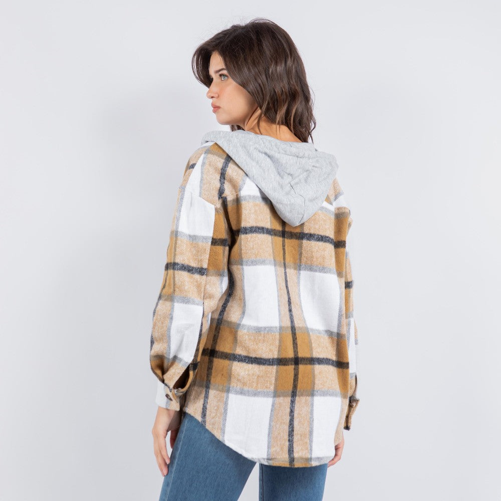 Mikkel Hooded Shacket | Brown