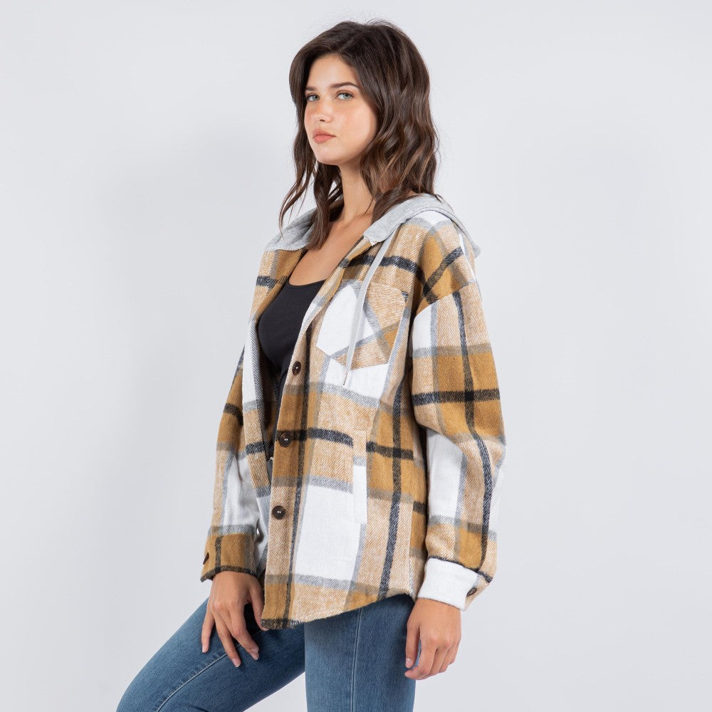 Mikkel Hooded Shacket | Brown
