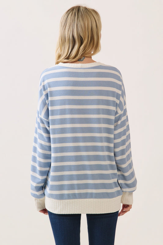 Peyton Striped Pullover | Blue