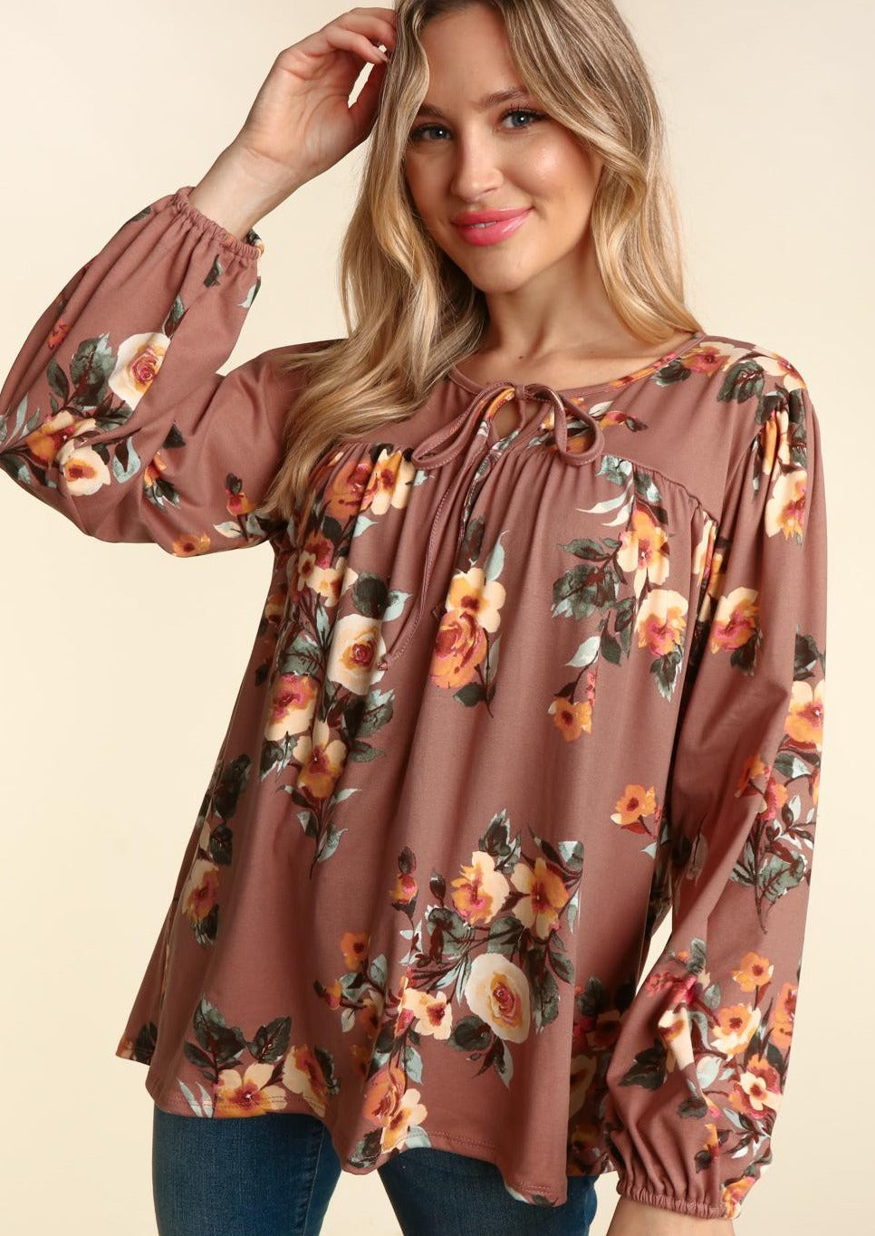 Polly Floral Long Sleeve | Mocha