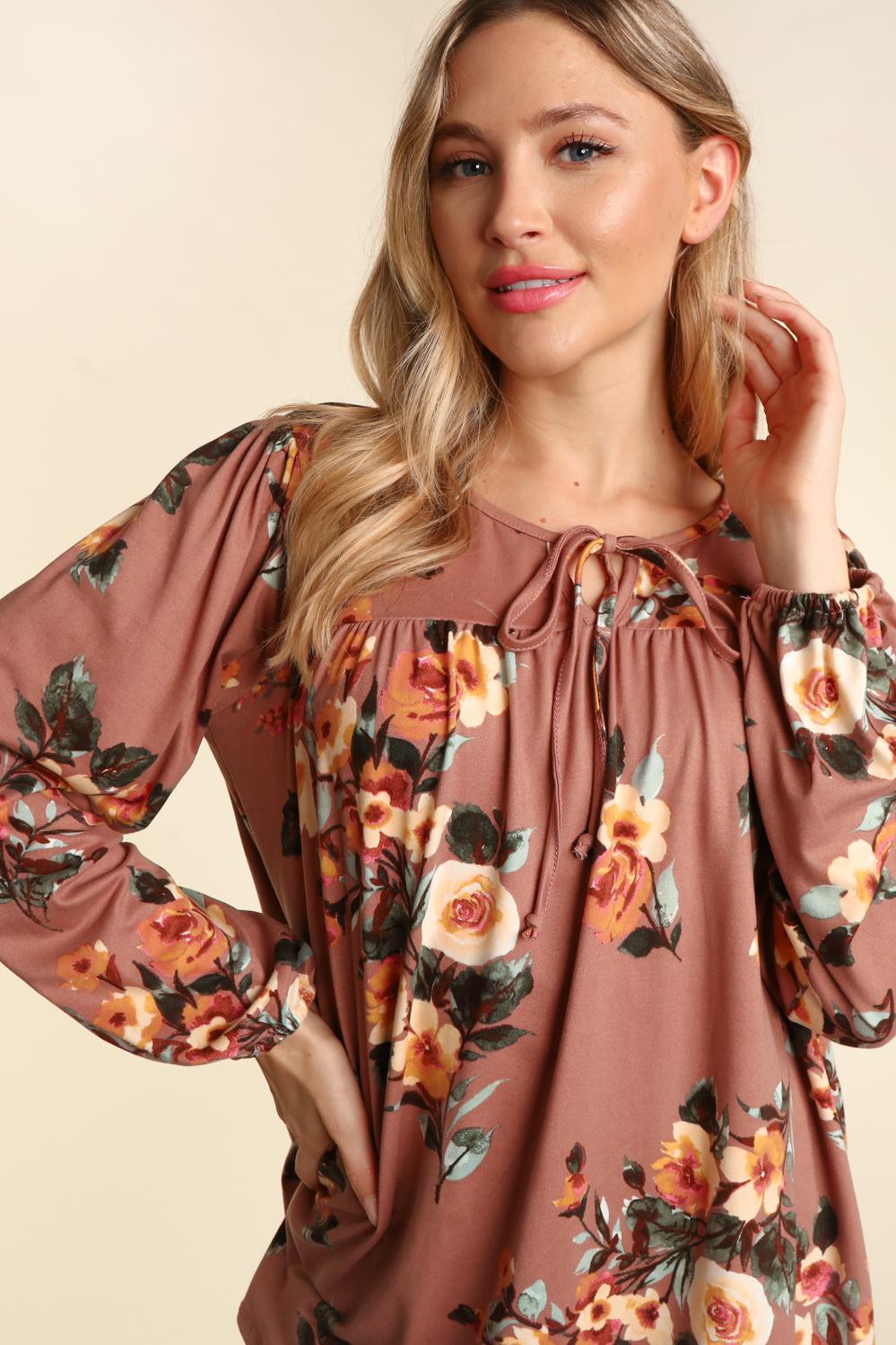 Polly Floral Long Sleeve | Mocha