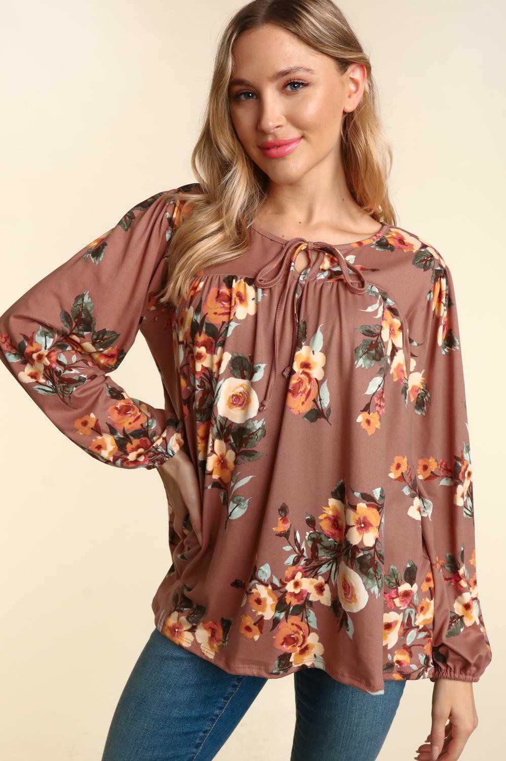 Polly Floral Long Sleeve | Mocha
