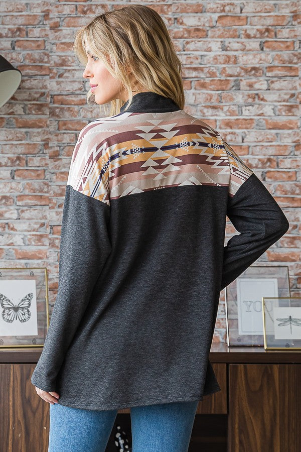 Sherri Aztec Half Zip Pullover