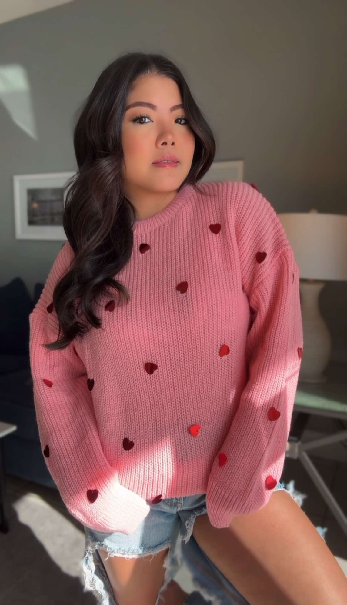 Sierra Sequin Heart Sweater