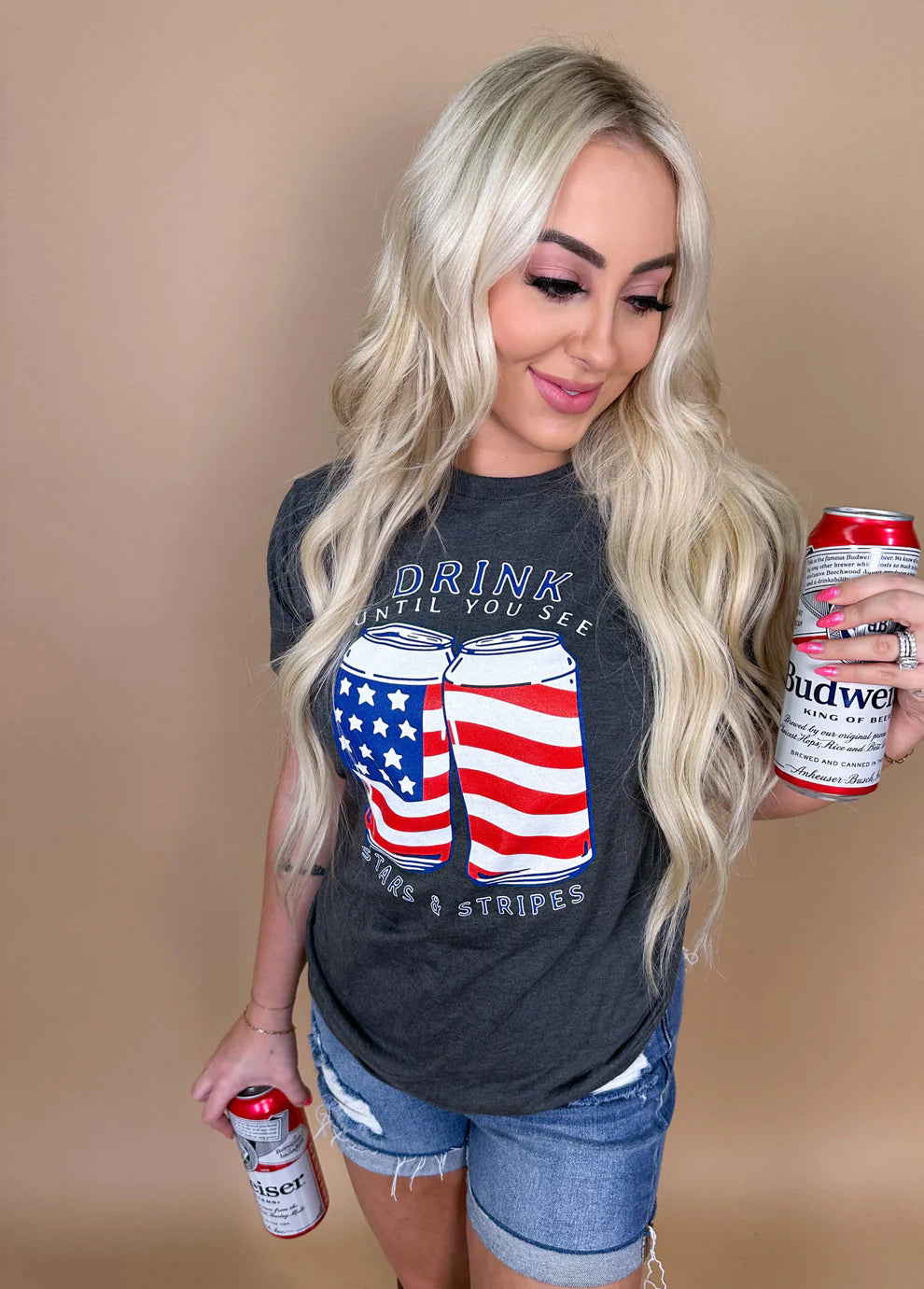 Drink Until You See Graphic Tee | Heather Charcoal