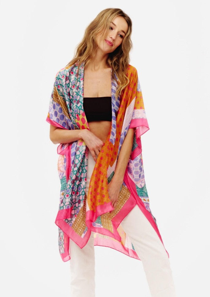 Bekah Geometric Print Kimono