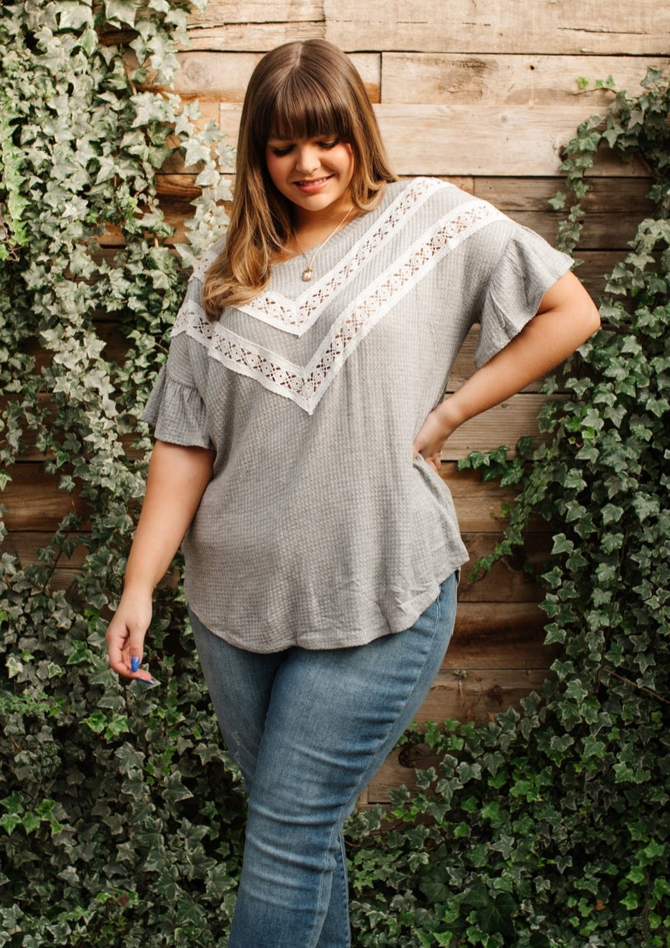 Break Away Top In Gray