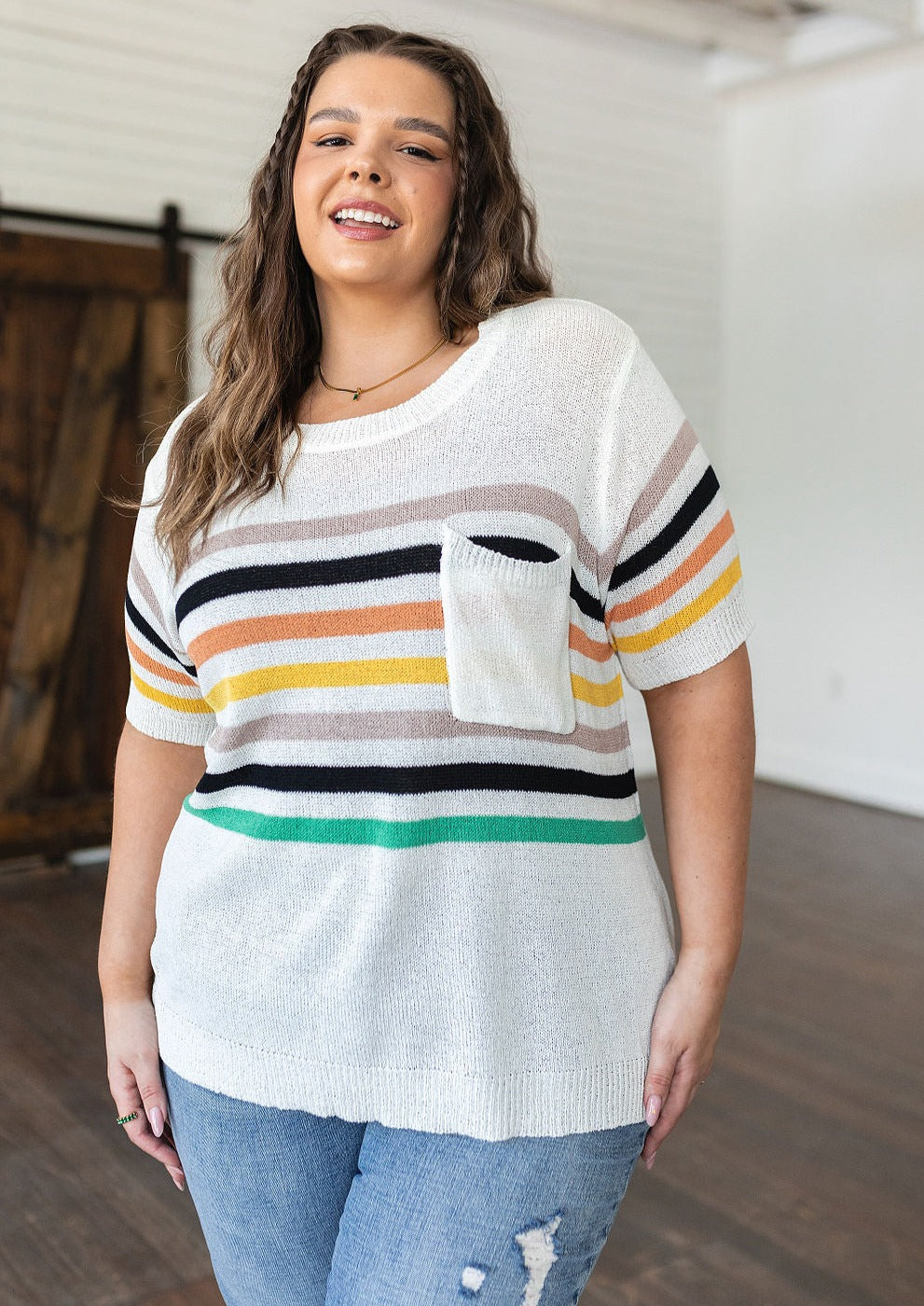 Derby Nights Retro Striped Top