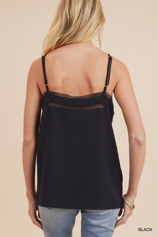 Ellie Lace Trim Tank Top | Black - Our Little Secret Boutique