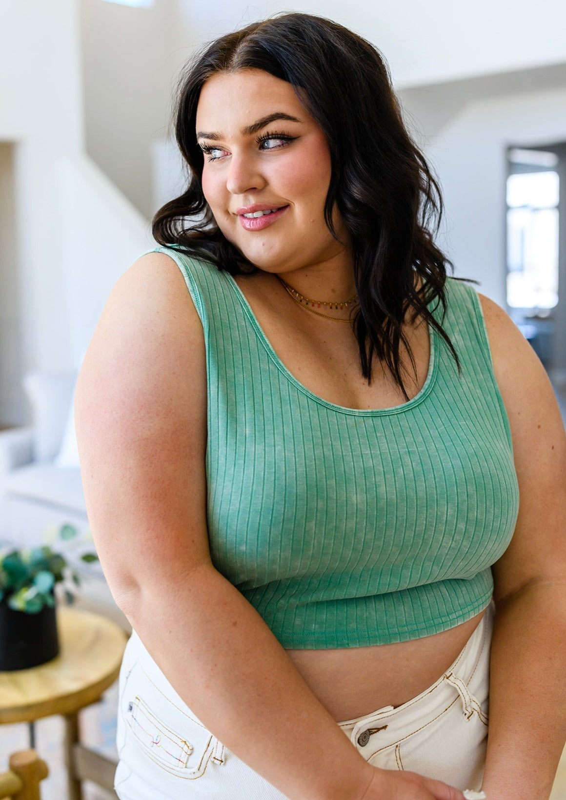 Get On My Level Cropped Cami in Mint