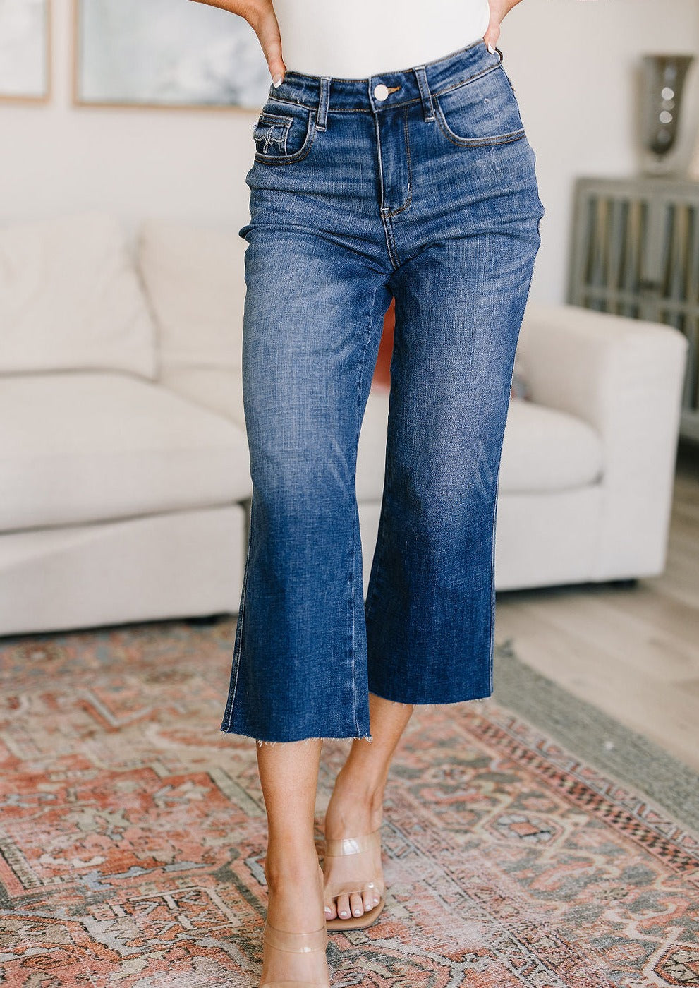 Hayes High Rise Wide Leg Crop Jeans