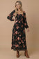 Bonnie Floral Midi Dress | Black