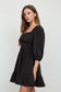 Simone Square Neck Mini Dress | Black