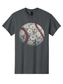 Floral Softball Graphic Tee | Charcoal