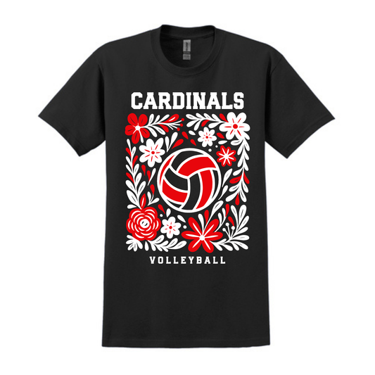Cardinals Volleyball Floral | Black
