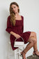 Simone Square Neck Mini Dress | Burgundy